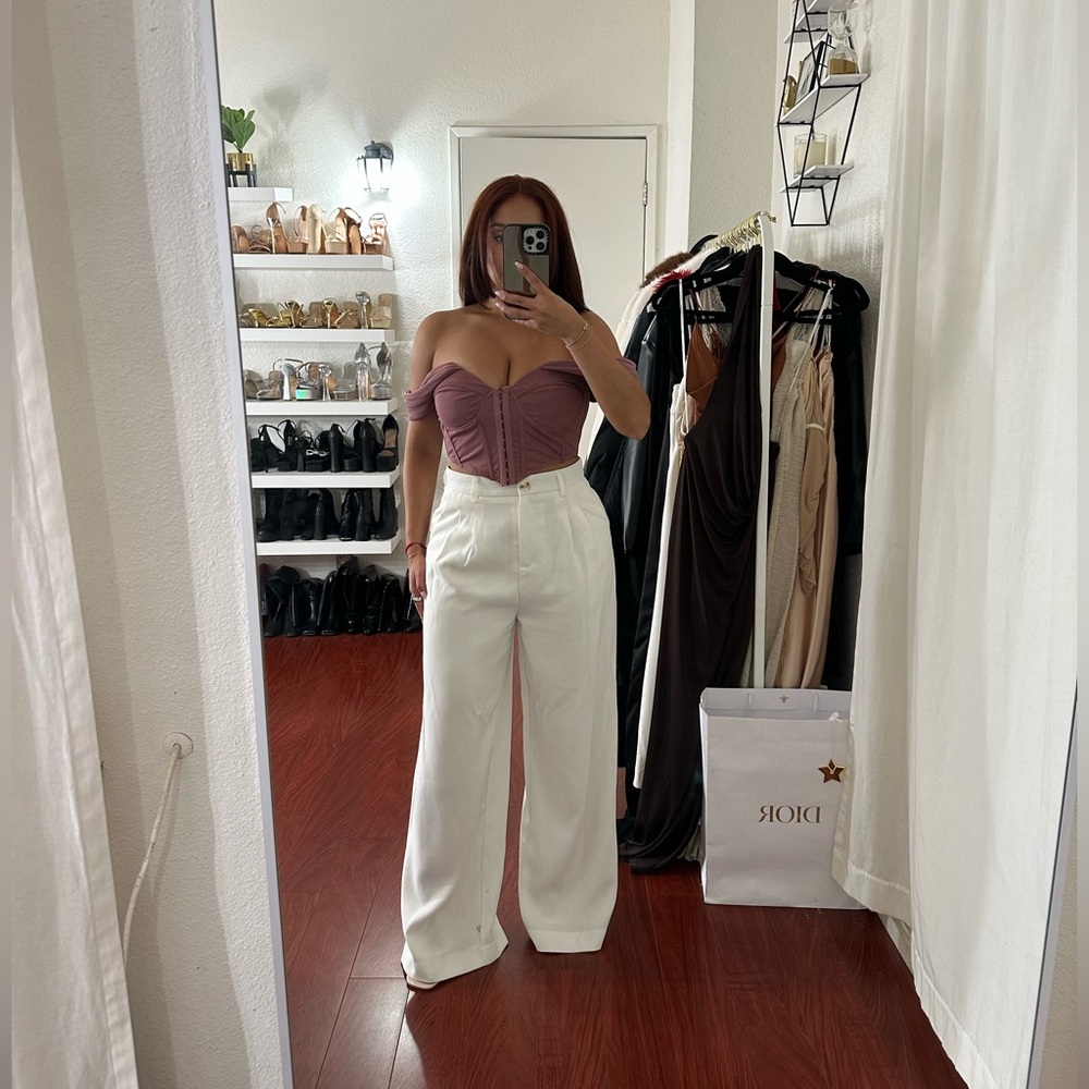 White Wide-Leg Pants